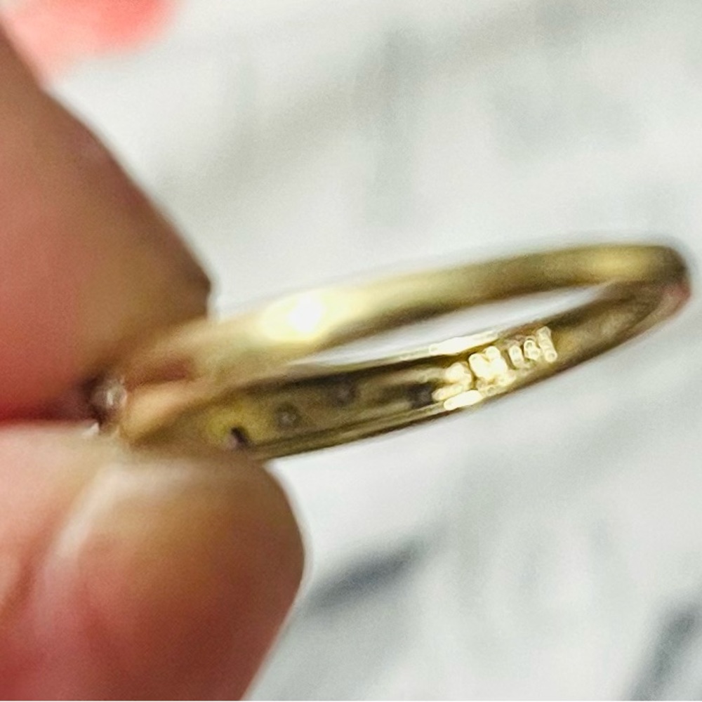 REAL 10kt GOLD diamond cut wedding band SET - Picture 5 of 12